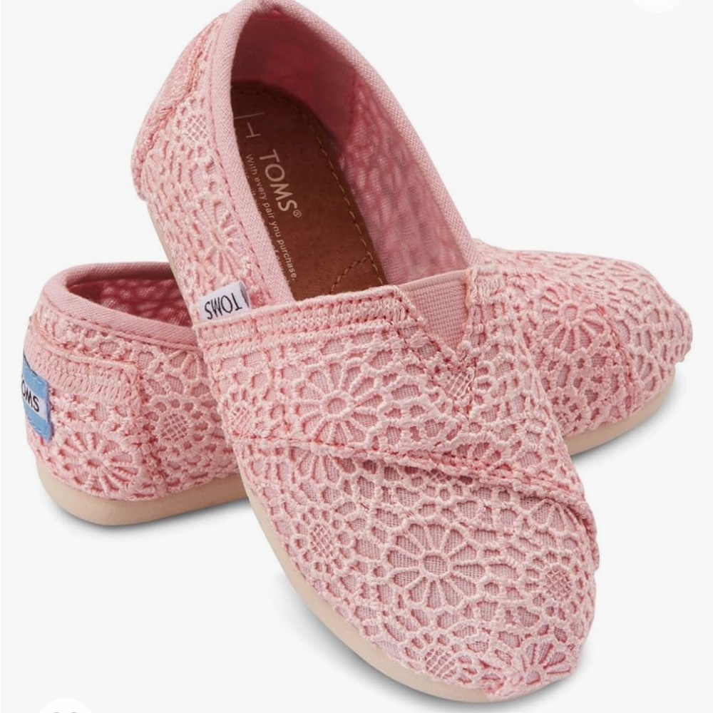 Tom’s shoes in pink, size toddler 3